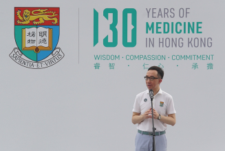 Professor Gabriel Leung, Dean of Li Ka Shing Faculty of Medicine, HKU, delivered welcoming speech during the “130 Years of Medicine in Hong Kong” kick-off event.